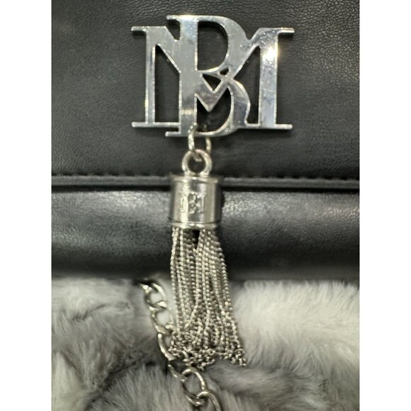 BADGLEY MISCHKA Black Vegan Leather Letter Bag With Tassel - Picture 7 of 10